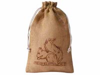 Jute bags with squirrel print