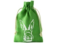 jute bag with rabbit motif