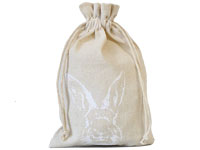 cotton-bag with bunny print for gift packaging